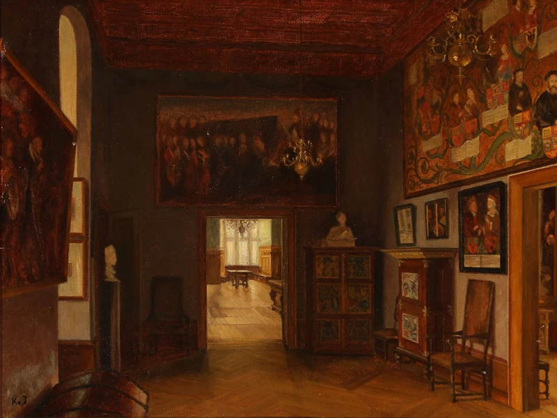 1851 - Karl Jensen - Camera di Cristiano III - Castello di Frederiksborg